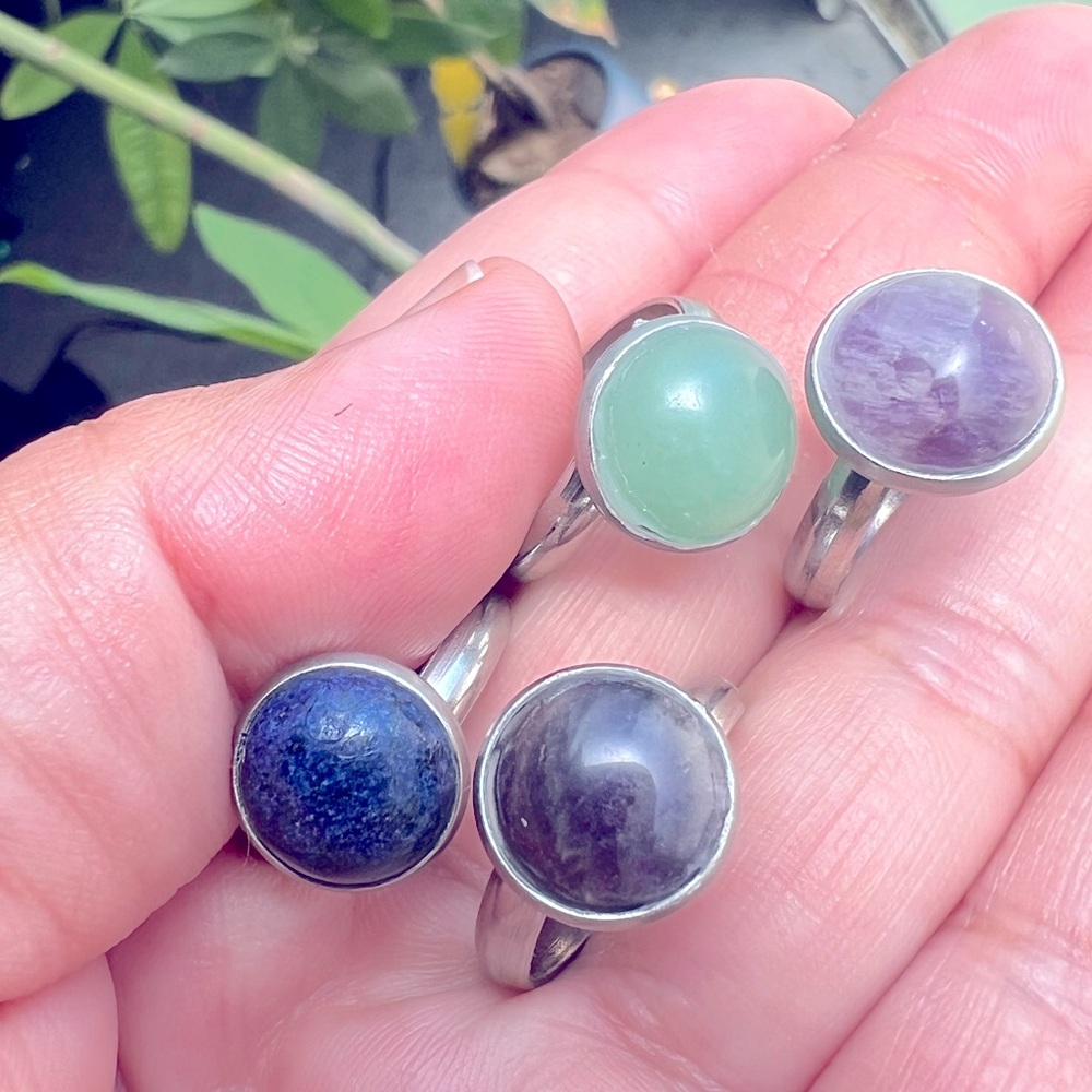 Adjustable Gemstone Ring Set - Picture 2 of 5